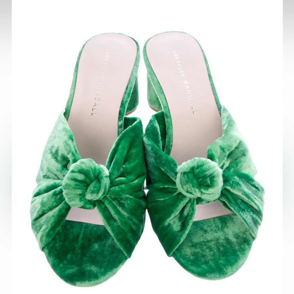 Loeffler Randall Green Velvet Mules